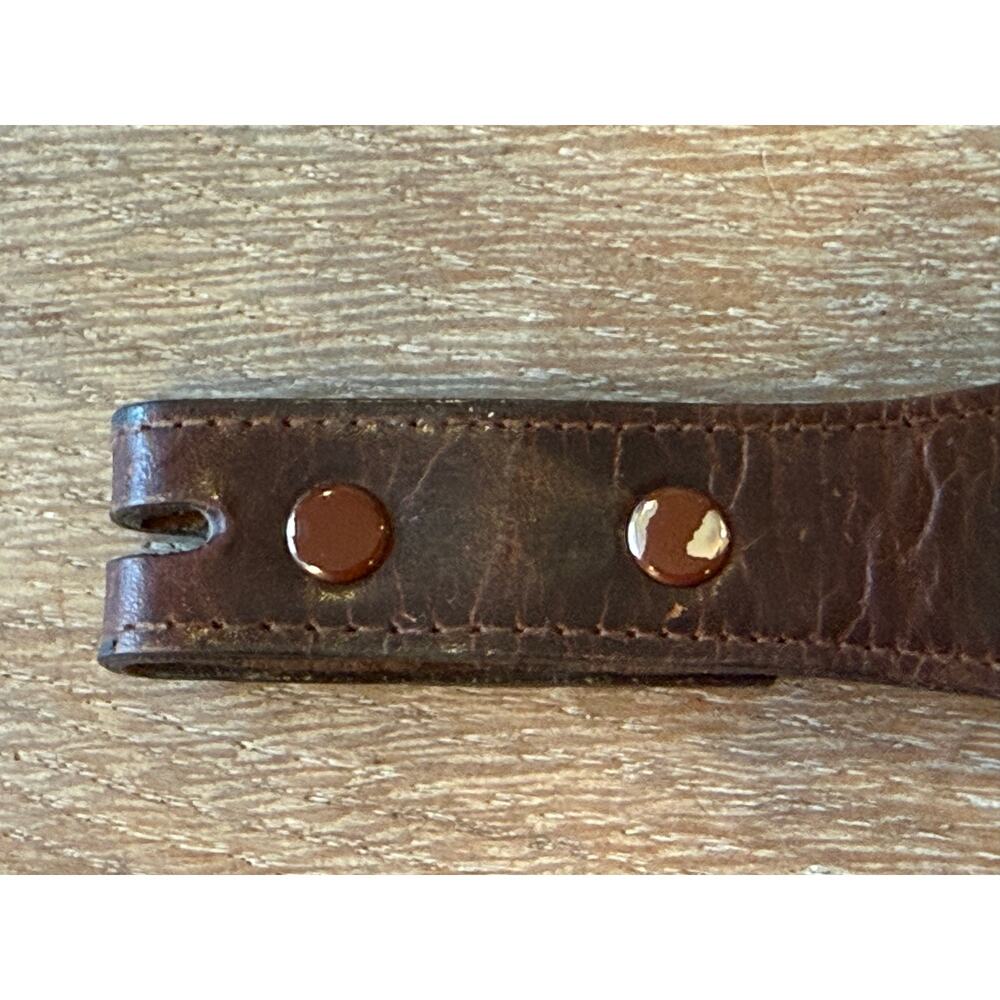 Vintage Brown Leather Silver Accent Western Cowboy Belt Men size 36 - Picture 4 of 10